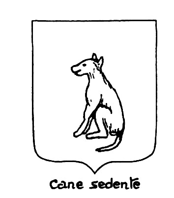 Immagine del termine araldico: Cane sedente